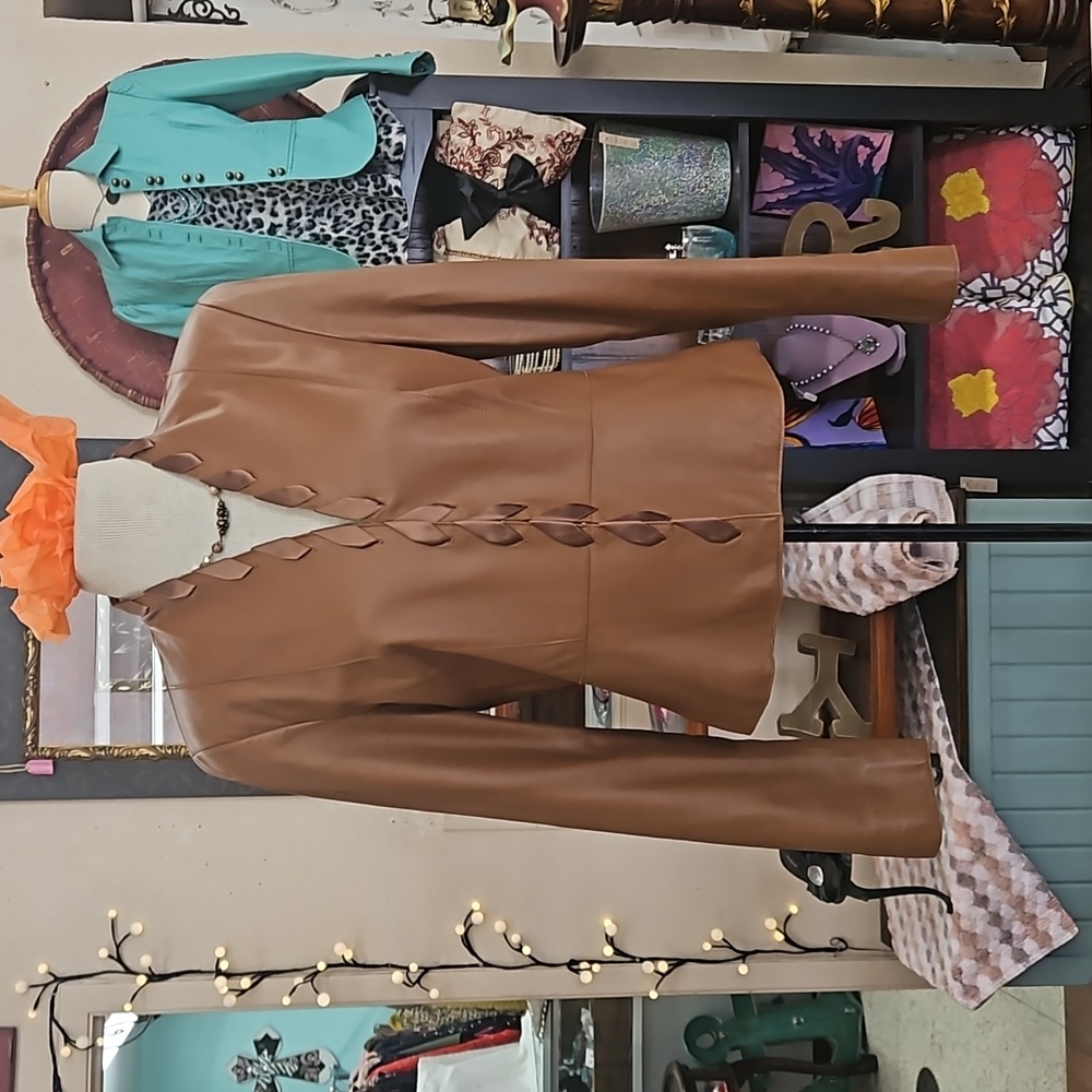 D D Collection Brown leather jacket